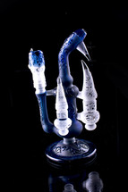 Liberty Glass - Blue Stardust Castle Natural Perc with  Fleur-de-Lis  Theme